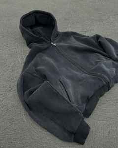 เสื้อฮู้ดพิมพ์ลายนูนสำหรับผู้ชายเสื้อมีฮู้ดโอเวอร์ไซส์ลายกรดซักแบบกำหนดเอง - Product Image 5