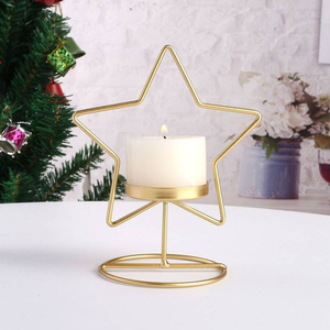 Bougeoir en forme d'étoile en fil métallique écologique et durable le plus populaire or classique décor de Table à la maison fer - Product Image 4