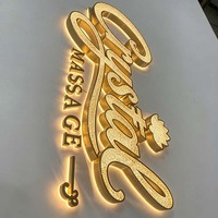Signalétique commerciale de style luxueux et accrocheuse, lettres dorées en forme de diamant pour institut de beauté, spa, studio, extérieur et intérieur