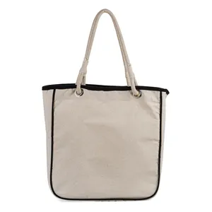 Unique Style Canvas <b>Tote</b> Bag Leopard Letter Screen Heat Transfer Eco-Friendly Rope Handle 14\"x 14\"x 6\" for Daily Advertising - Product Image 2