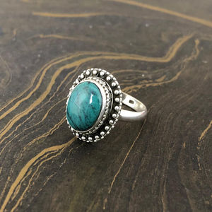 Parures de bijoux fins, bague en turquoise naturelle (6,2 grammes) - Product Image 1