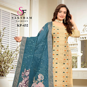 Pantalón Kurti con Duptta par superventas indio pakistaní pesado puro Chanderi algodón étnico Casual Regular ropa de oficina para mujeres - Product Image 1