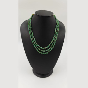 Collar grueso con cuentas de esmeralda de 3 capas hecho a mano, piedra natural, piedra preciosa verde, estilo bohemio, collar llamativo para uso en joyería - Product Image 5