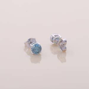 Pendientes de Diamante Azul Cultivado en Laboratorio de 1.06ct, Plata de Ley 925 Sólida, Corte Princesa, Chapado en Rodio, Certificado IGI, Joyería Clásica - Product Image 5