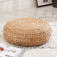 Poufs en jacinthe d'eau au prix le plus bas, tabourets tissés à la main, poufs compressés, ottomanes