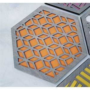 Nordic Style Geometric <b>Wood</b> <b>Trivet</b> Set Minimalist Honeycomb Heat Insulation Pads Decorative Laser Cut Kitchen Hot Mats - Product Image 6