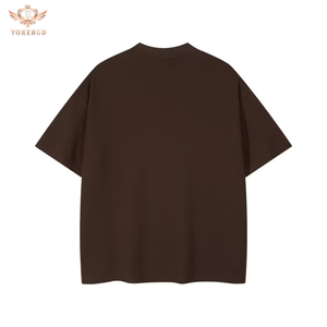 Vente en gros 100% pur coton O-cou T-Shirt surdimensionné lourd impression personnalisée mode décontracté à manches courtes grande taille respirant tricoté - Product Image 4