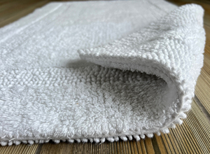 Alfombrilla de baño Reversible blanca de lujo, Alfombra de algodón ultrasuave, características absorbentes antideslizantes, pila cortada a mano para máquina de hotel en casa - Product Image 4