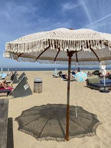 Macrame Boho ที่บังแดดสำหรับพื้นที่สวนกลางแจ้งที่มีรายละเอียดทำด้วยมือและเสน่ห์แบบวินเทจสำหรับสภาพอากาศที่มีแดด - Product Image 4