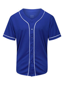 Camiseta de béisbol para hombre, camisetas lisas con botones, camiseta activa deportiva de softbol de Hip Hop para hombre - Product Image 4