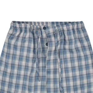 Gris solide poche croisée tissé décontracté coupe régulière écologique respirant pantalon de salon doux flanelle tissu taille élastique côté - Product Image 2