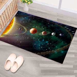 Tapis du système solaire stellaire, tapis de sol avec planètes de l'espace, tapis doux non tissé - Product Image 1