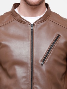 2020 New Fashion Genuine Sheep Skin Woven Breathable Windproof <b>Long</b> Sleeve Autumn <b>Jacket</b> for <b>Men</b> Stand Collar with Pockets - Product Image 2