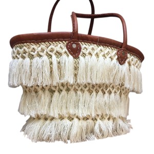 Straw Bohemian <b>Tote</b> <b>Bag</b> with Tassel Open Closure Solid Color <b>Beach</b> Handbag for Women Barrel Shaped Summer Carryall - Product Image 2