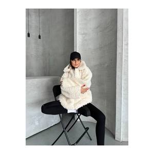 Cappotto in tessuto con cerniera di agnello da donna Premium - Product Image 6