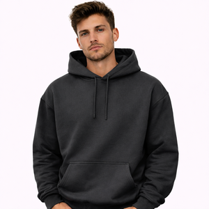 Sweat à capuche en molleton épais 400G pour homme, en coton tricoté, coupe oversize, grandes tailles, logo personnalisé, vente en gros OEM - Product Image 2