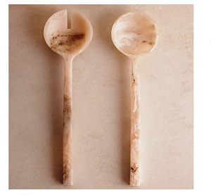 Ensemble de serveurs à salade 76 pièces de haute qualité taille et couleur personnalisées outils à salade métalliques en bois de résine faits à la main d'Inde - Product Image 2