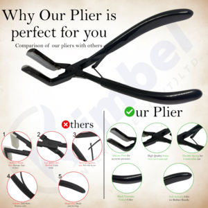 Hot Selling <b>Steel</b> Pro Tape in Hair Extension Pliers with <b>Silicon</b> Pad Plasma Black Finish Hair Extension Tools - Product Image 2