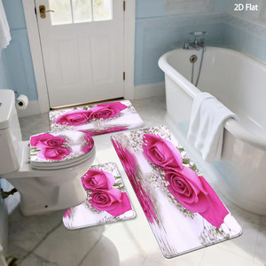 Ensemble de tapis de salle de bain imprimés sur mesure avec motif animal, rideau de douche antidérapant, tapis de bain - Product Image 6