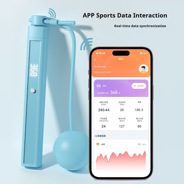 Smart Jump Rope for App Counting Function for Indoor/Outdoor Exercise Fitness Weight Training Fat Burning