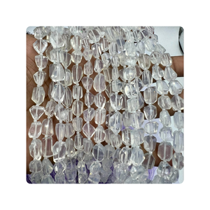 Pepitas facetadas de cuarzo hielo natural de 8 pulgadas al por mayor de alta calidad de 10-12mm aprox. para la fabricación de joyas - Product Image 5