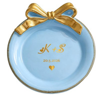 Plateau à bijoux en résine personnalisé avec nœud papillon, plateau à bibelots personnalisé, cadeau souvenir pour la meilleure amie