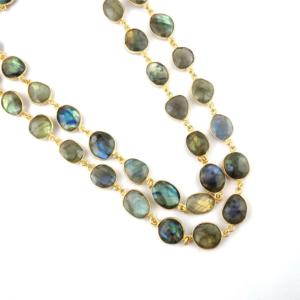 Perles de Labradorite Bleue Chatoyante Certifiées en Gros, 14-25mm, Pierre Naturelle, Sertissage en Bezel, Forme Irrégulière, Briolette pour la Fabrication de Bijoux - Product Image 3