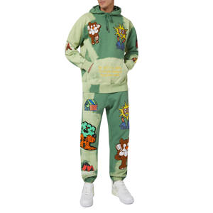 Ensemble de survêtement personnalisé pour homme 2025, effet délavé au soleil, coton respirant, streetwear, design de survêtement personnalisé, broderie, imprimé - Product Image 1