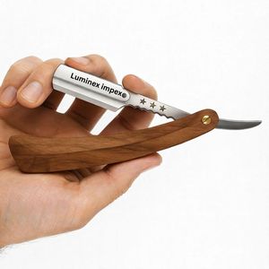 Navaja de Afeitar Recta de Madera Premium para Hombre, Afeitado Profesional de Barbería con Cuchilla Reemplazable - Product Image 3