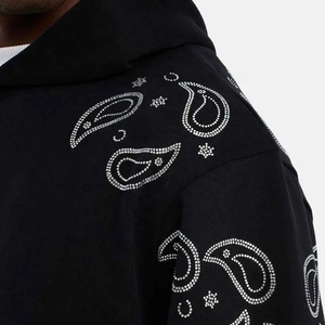 Sudadera con Capucha de Lujo Personalizada, 100% Algodón, con Pedrería, Corte Regular, Sudadera de Forro Polar para Invierno, para Hombre - Product Image 6