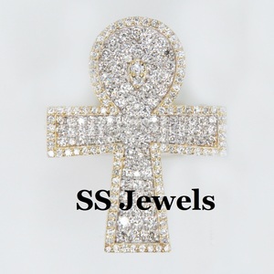 Anillo Cristiano Ankh de Plata de Ley 925 con Baño de Rodio y Diamantes Moissanite VVS para Hombre, Joyería Religiosa Personalizada de Estilo Hip Hop - Product Image 4