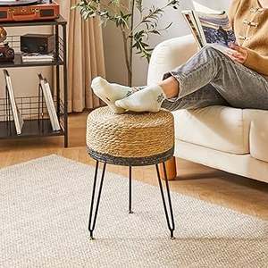 Jacinto de agua Natural otomano forma redonda tejida a mano ligero duradero respetuoso con el medio ambiente perfecto para asientos de decoración costera Bohemia - Product Image 2