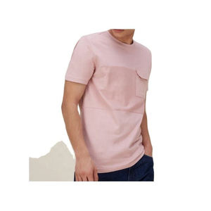 Camiseta de algodón 100% para hombre de estilo caliente para Fitness, cuello de alta calidad, patrón sólido, impresión Digital de punto para comercio exterior - Product Image 2