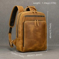 Sac à dos pour ordinateur portable en cuir véritable de qualité supérieure pour femme, style vintage, mode hiver-été, pour le travail, les voyages, le bureau, organisateur professionnel, fermeture éclair durable