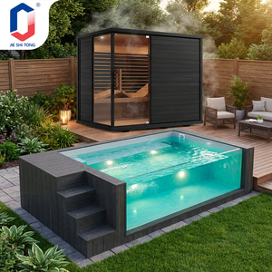 Piscina Prefabricada en Contenedor de 20 Pies o 40 Pies con Ventana de Vidrio, Acabado en Madera, Piscina Elevada para Exteriores - Product Image 6