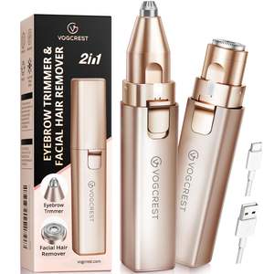 Herramienta de belleza 2 en 1 para mujer, depiladora facial, afeitadora eléctrica rotativa, lavable y desechable para uso facial - Product Image 2