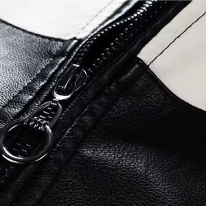 Meilleure vente de veste en cuir noir, coupe décontractée et matière souple et fluide. Disponible à prix de gros. - Product Image 4