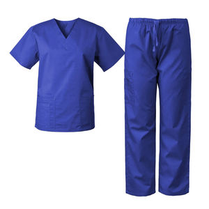 Tenues de travail médicales en tissu éponge extensible, doux et fonctionnel, adaptées à un usage quotidien, unisexe, incluant un haut à col en V et un cordon de serrage - Product Image 2