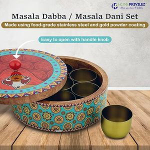 Caja de Especias de Madera Natural Pintada a Mano, de Alta Calidad, Ecológica, con Grosor Ajustable, Motivos Artísticos para Decoración del Hogar de Lujo, Económica - Product Image 4