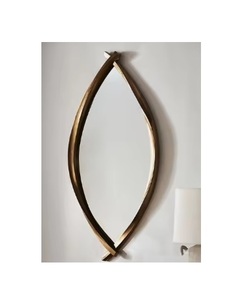 กระจกติดผนังทรงไม่สมมาตร ดีไซน์หรูหรา ทำจากทองเหลือง สไตล์โมเดิร์น เหมาะสำหรับตกแต่งห้องนอน ห้องน้ำ และบ้าน พร้อมกรอบโลหะ - Product Image 1