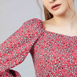 New Summer Outdoor Fashion Stylish Look Printed Full Sleeve Cropped Tops Casual <b>Party</b> Wear Dress Crop Top Women - Product Image 5