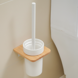Portaescobillas de Inodoro de Madera Natural Blanco, Accesorio de Limpieza de Baño Independiente, Modelo de Lujo JIBA019 - Product Image 5