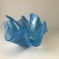 Bol ondulé en verre soufflé à la main Encrier Couleur noire Magnifique unique en son genre tourné décoratif Découvrez la beauté de notre fabrication artisanale