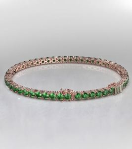 Brazalete de Tenis con Granates Verdes VVS1, Corte Ideal, Moissanita, Brazalete de Tenis de Oro, Todos los Tamaños - Product Image 3