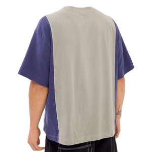 Custom Unisex Jersey Heavyweight O Neck Panel Design Plus Size Baggy <b>Down</b> Shoulder T-Shirt Streetwear Casual Design Breathable - Product Image 5