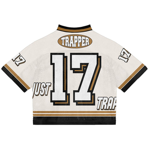 Maillot de football recadré 100% polyester personnalisé imprimé numériquement t-shirt en maille carrée surdimensionnée à séchage rapide vêtements de sport de football pour hommes - Product Image 2