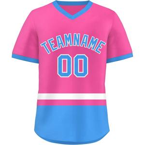 Camisetas de béisbol a granel fabricante OEM malla cuello en V ajuste personalizado camisetas de softbol con logotipo del equipo sublimación - Product Image 6