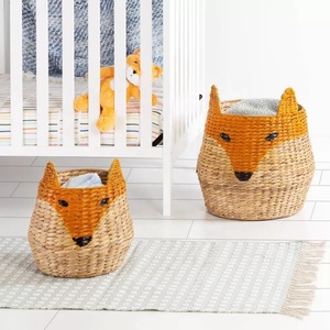Hot Selling Adorable Fox Hyacinth Wicker <b>Basket</b> Cute Animal Theme Nursery <b>Storage</b> <b>Toys</b> Wholesale - Product Image 3