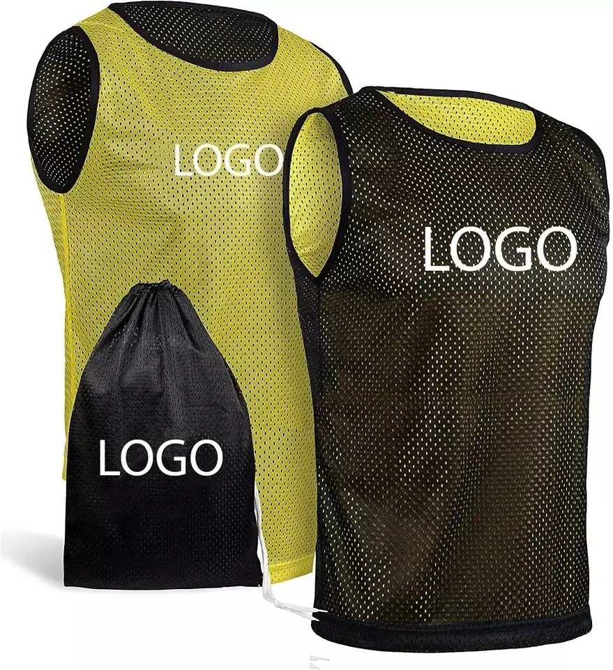 Groothandel Goedkope Prijs 100% Polyester Sport Training Slabbetjes Mesh Voetbal Training Vest Slabbetjes Voor Mannen En Vrouwen Met Uw Team Naam