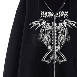 Sudadera Corta Personalizada con Logotipo OEM, Estampado Completo, Pedrería, Tejido Grueso de 500 GSM - Product Image 3